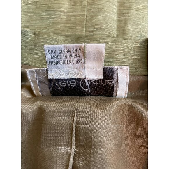 Vera Cristina Womens Silk Linen Blazer Jacket L Green Corpcore Preppy Minimalist - Picture 4 of 7